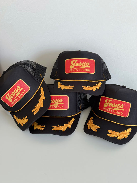 Jesus Saves I Spend Trucker Hat