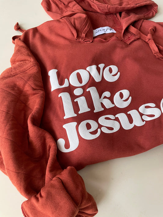 Love Like Jesus Puff Print Hoodie