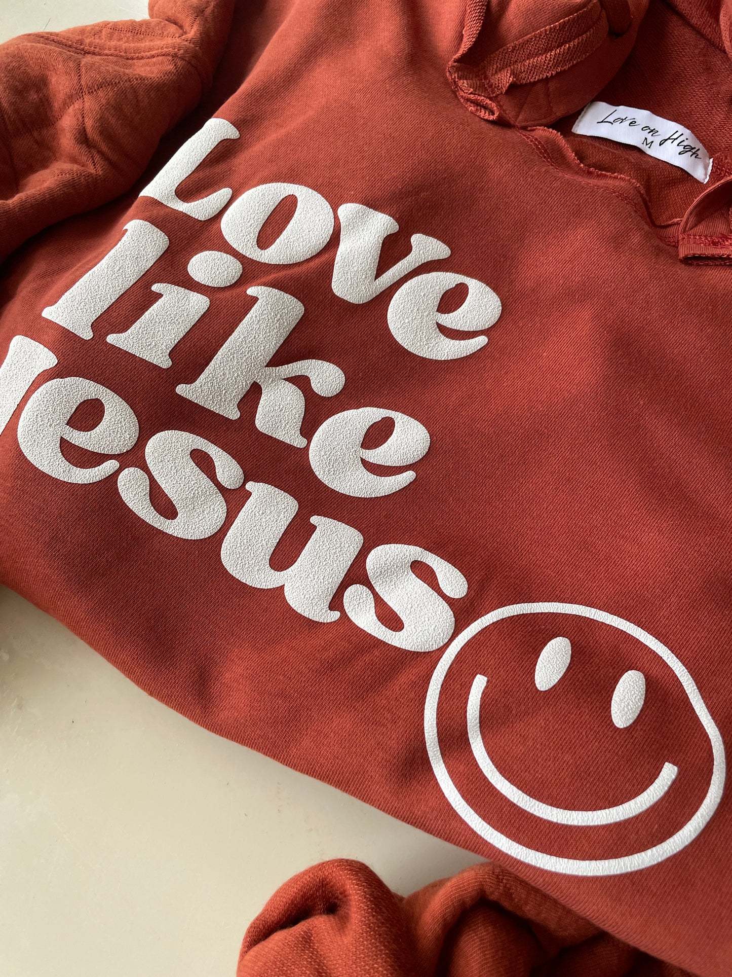 Love Like Jesus Puff Print Hoodie