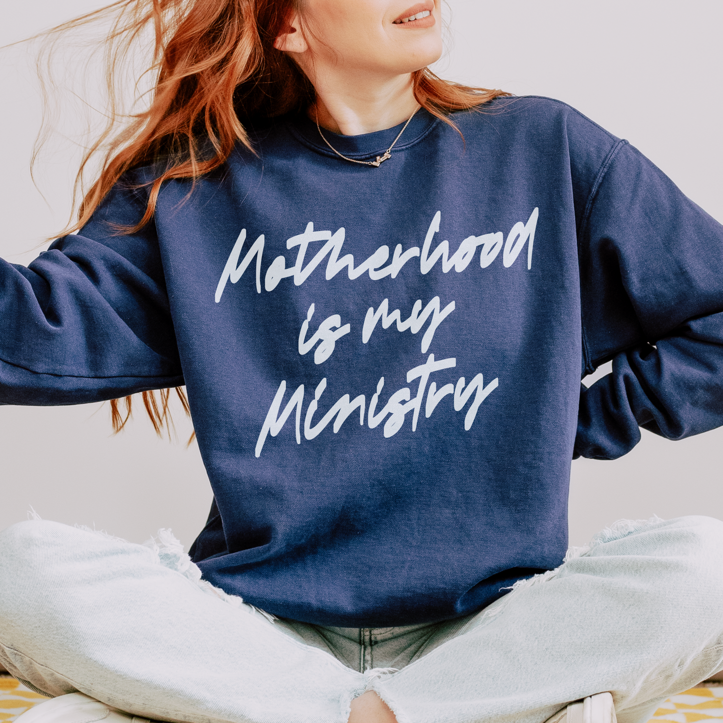 Motherhood Is My Ministry Comfort Colors Crewneck