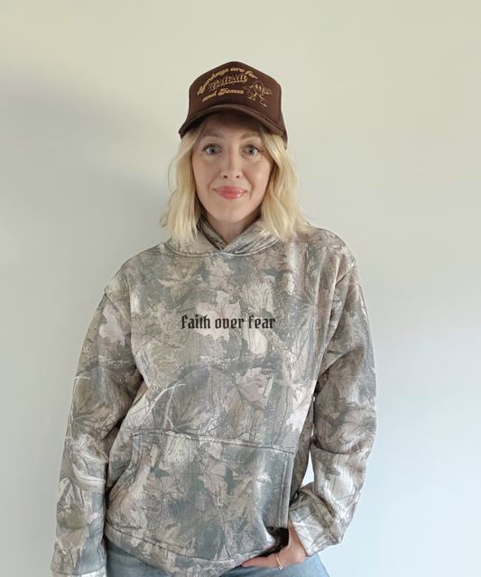 Faith Over Fear Camo Hoodie