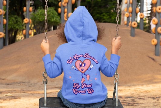 He First Loved Us Kids Hoodie