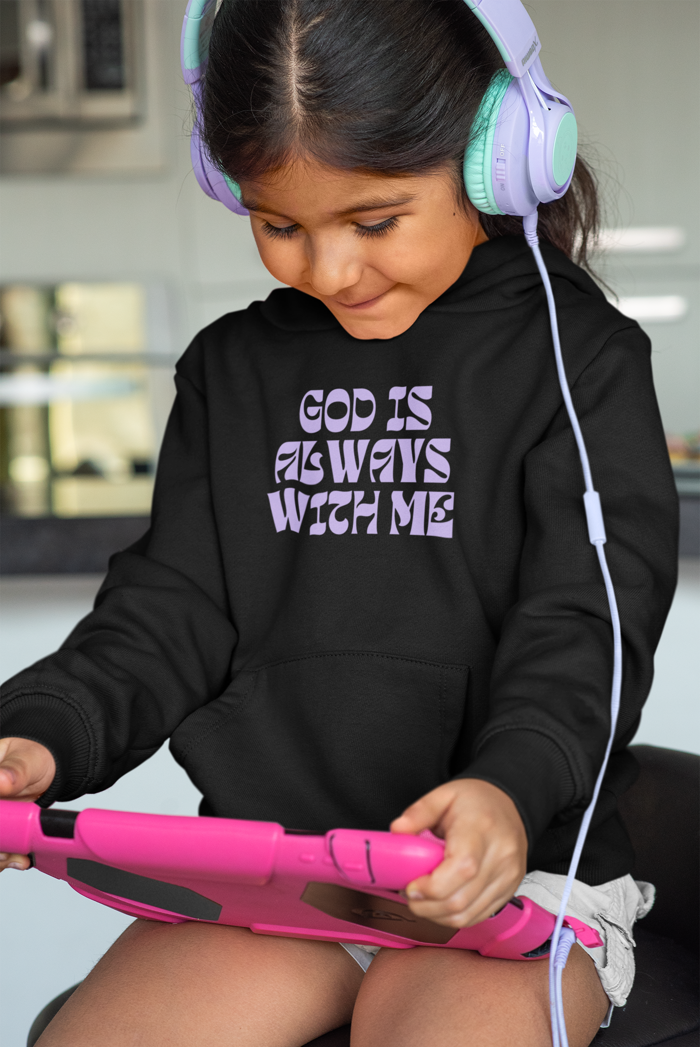 God Is Always With Me Kids Hoodie