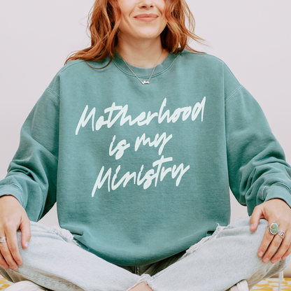 Motherhood Is My Ministry Comfort Colors Crewneck